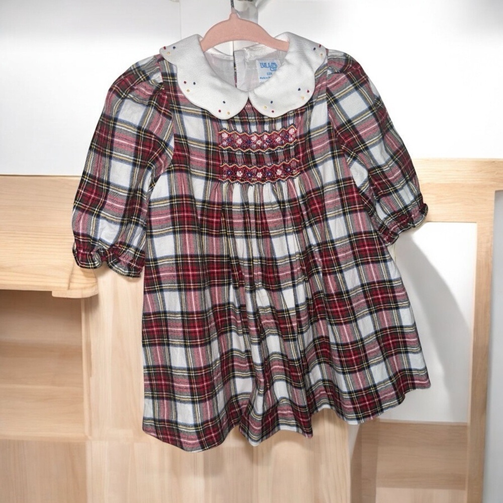 Luli & Me plaid dress. Size 12m.